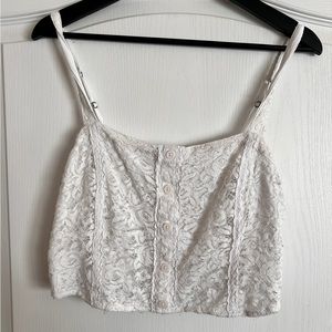 White lace crop top